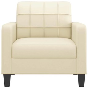 Poltrona 60 cm couro artificial creme