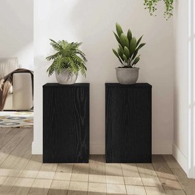 Suportes para Plantas 2 pcs Carvalho Preto 30 x 30 x 50 cm em Madeira