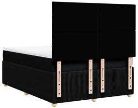 Cama com molas/colchão 140x200 cm tecido preto