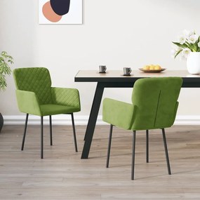 vidaXL Cadeiras de jantar 2 pcs veludo verde-claro