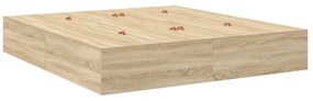 Cama de Armazenamento vidaXL em Carvalho Sonoma 200x200 cm