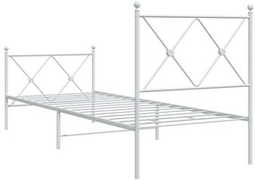 Estrutura de cama com cabeceira e pés 80x200 cm metal branco