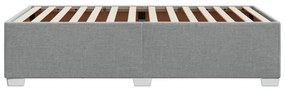 Estrutura de cama sem colchão 100x200 cm tecido cinzento-claro