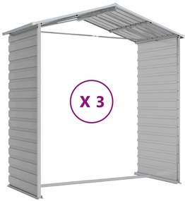 Abrigo de jardim 191x300x198 cm aço galvanizado cinzento-claro