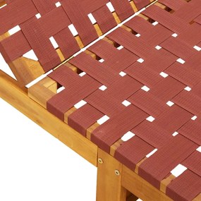 Espreguiçadeiras 2 pcs madeira de acácia maciça/tecido vermelho