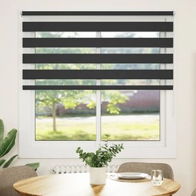 Estore de rolo 120 x 175 cm, linhas de zebra / Preto