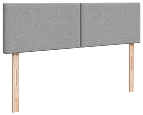 Cama com molas/colchão 140x190 cm tecido cinzento-claro