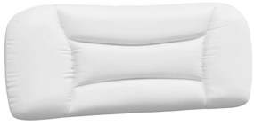 Estrutura cama c/ luzes LED 100x200 cm couro artificial branco