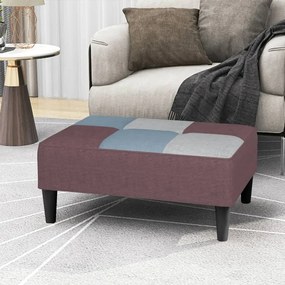 vidaXL Apoio de pés 78x56x32 cm retalhos de tecido