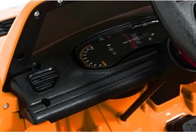 Carro elétrico para Crianças 2 a 5 anos, 12V Dodge Durango Rodas de espuma EVA, assento Couro ecológico e Comando Laranja