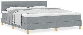 Cama Box Spring com Colchão Cinza Claro 180x200 cm Tecido