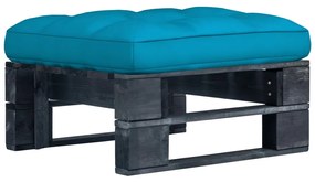 vidaXL Otomana de paletes para jardim pinho impregnado a preto