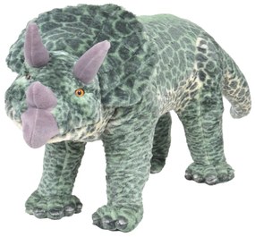 vidaXL Brinquedo de montar dinossauro triceratops peluche verde XXL