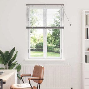Persiana de Janela com cortinas Manual Prata 80 x 130 cm Alumínio