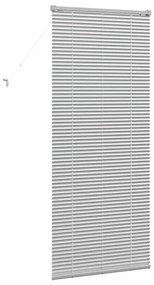 Persiana de Janela com cortinas Manual Prata 80 x 130 cm Alumínio