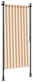 Estore de rolo exterior 100x270 cm tecido/aço laranja e branco