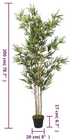 Árvore de bambu artificial 1380 folhas 200 cm verde
