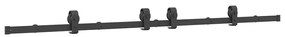 Kit de ferragens para porta deslizante 200 cm aço preto