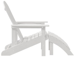 Cadeira Adirondack com Apoio para Pés Branca HDPE