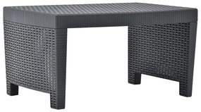 Conjunto lounge para jardim 3 pcs plástico antracite