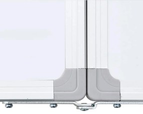 Quadro branco magnético dobrável 160x60x1,7 cm alumínio