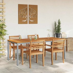 Mesa de Jardim 200x90x75 cm em Acácia Sólida e Metal