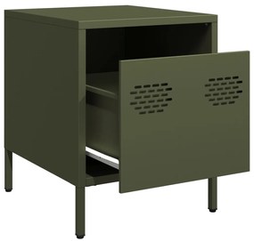 Mesa de cabeceira 35x39x43,5 cm aço verde azeitona