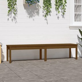 vidaXL Banco de jardim com 2 lugares pinho maciço castanho-mel