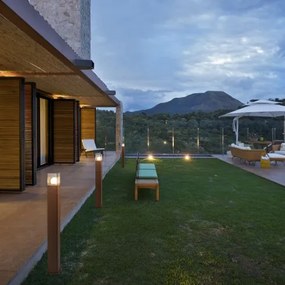 Candeeiro de pé para exterior industrial castanho ferrugem 70 cm IP44 - Denmark