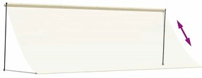 Toldo retrátil 350x150 cm tecido e aço cor creme