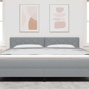 Cabeceira com Design de Blocos de Diamante Cinza Claro 180 cm - Tecido