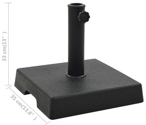 Base de guarda-sol quadrada poliresina 8 kg preto