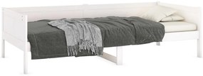 Sofá-cama 90x190 cm madeira de pinho maciça branco