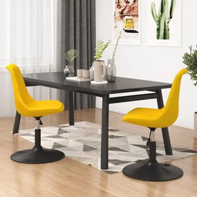 vidaXL Cadeiras de jantar giratórias 2 pcs veludo amarelo