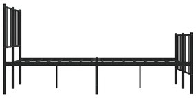 Estrutura de cama com cabeceira e pés 120x190 cm metal preto