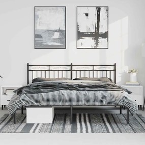 Estrutura de cama com cabeceira 193x203 cm metal preto