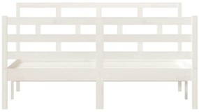 Estrutura de cama 140x190 cm madeira de pinho maciça branco