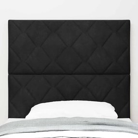 Cabeceira LED Blocos de Diamante Preto 100 cm Veludo