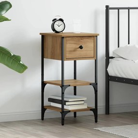 vidaXL Armário de Cabeceira com gaveta Castanho 33,5 x 36 x 70 cm