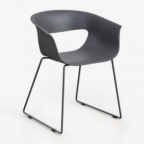 Cadeira De Jardim Em Polipropileno E Aço Alanys Cinza Grafito - Sklum