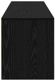 Armário de TV com LED Carvalho Preto 162.5x34x40 cm Madeira Engenheira