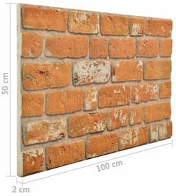 Painéis de parede 3D design tijolos castanho-claro 10 pcs EPS