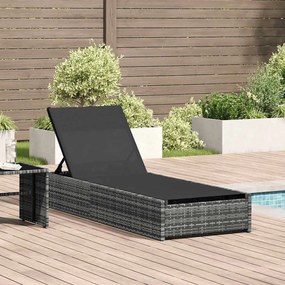 vidaXL Espreguiçadeira Cinza 60 x 200 x 27 cm em Poli Rattan
