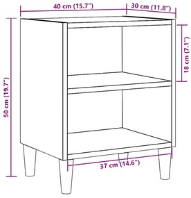 Mesas de cabeceira 2 peças madeira velha 40x30x50 cm