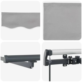 Toldo Retrátil Manual vidaXL com LED Cinza Claro 300x250 cm