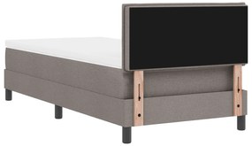 Camas Box Spring com Colchão Taupe 80x200 cm em Tecido