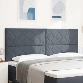 vidaXL Cabeceira de Veludo Cinza Escuro com Design de Diamante - 200cm