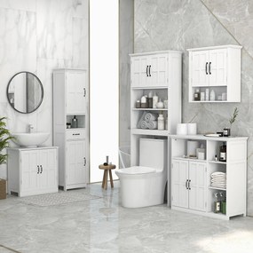 kleankin Coluna de Casa de Banho Móvel Auxiliar de Casa de Banho com 2