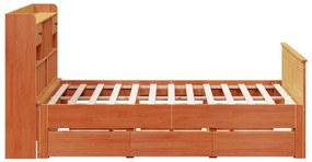 Cama com estante sem colchão 180x200 cm pinho maciço