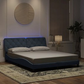 vidaXL Estrutura de cama c/ luzes LED 160x200cm veludo cinzento-escuro